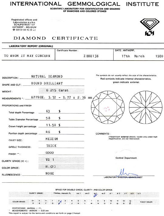 Foto 9 - Diamant 0,215 Carat Brillant IGI Wesselton Weiss H VS1, D6263