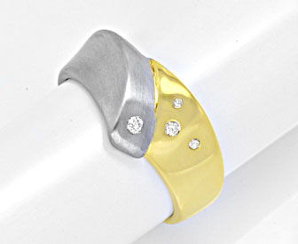 Foto 1 - Diamant-Ring Gelbgold-Weißgold 14K, Diamanten, S6028