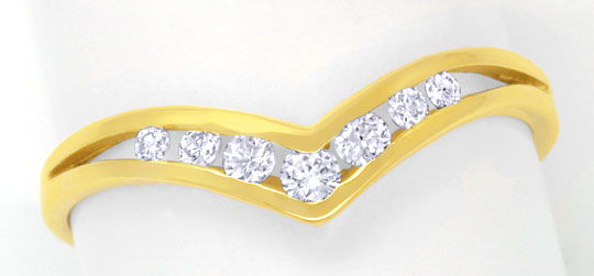 Foto 2 - Diamantring, V Form, gespannte Brillanten Gelbgold, S6401